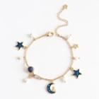 Star Moon Bracelet Gold & Blue - One Size