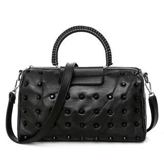 Faux Leather Studded Carryall