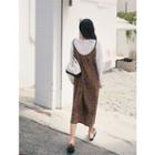 Tab-sleeve Plain Chiffon Blouse