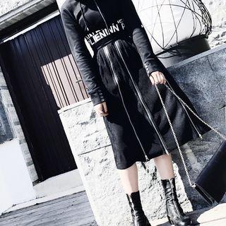 Zip Midi Skirt