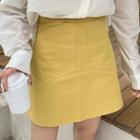 Pocketed Plain A-line Skirt