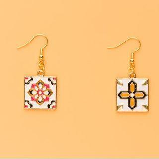 Tile Alloy Dangle Earring