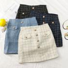 Plaid Wool Mini Skirt