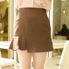 Inset Shorts Ruffled Wrap Miniskirt