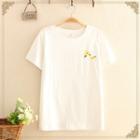 Floral Embroidered Short Sleeve Tee