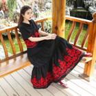 Set: Short-sleeve Top + Maxi Skirt