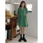 Notched-lapel Floral Print Shirtdress