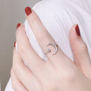Moon Open Ring Silver - One Size