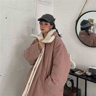 Reversible Fleece Snap Button Coat