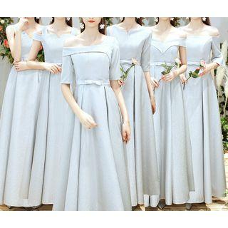 Bow-waist Evening Gown