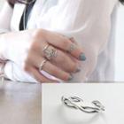 925 Sterling Silver Twisted Open Ring As Shown In Figure - One Size