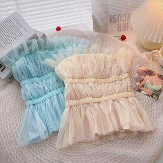 Plain Mesh Sleeveless Top