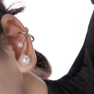 Set Of 2: Faux Pearl Earring (various Designs) Set Of 2 - Gold - One Size