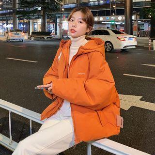 Padded Hooded Lettering Jacket