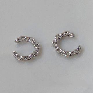 Metal Hook Earring 1 Pc - A708 - Silver - One Size