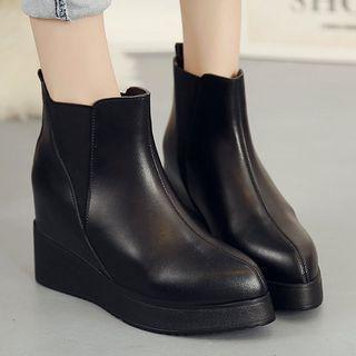 Platform Hidden-wedge Chelsea Ankle Boots