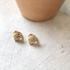Shell Hoop Earring E256 - 1 Pair - Gold - One Size