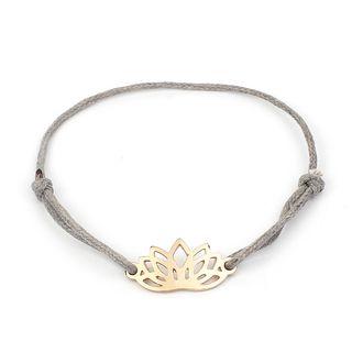 Set Of 3: Alloy Flower / Lettering String Bracelet (various Designs) Gray - One Size