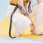 Chinese Characters Nylon Belt Black - One Size