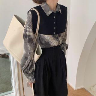 Tie-dyed Shirt / Shawl / Jogger Dress Pants / Set