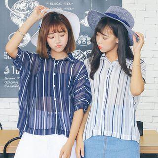 Sheer Striped Blouse