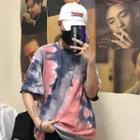 Couple Matching Elbow-sleeve Tie Dye T-shirt