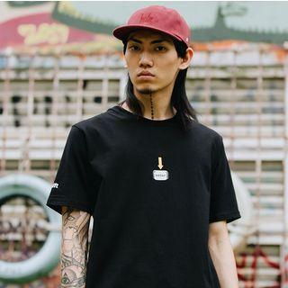 Button Print Short-sleeve T-shirt