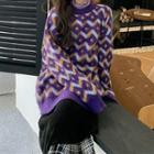 Jacquard Sweater / Long-sleeve Top / Midi A-line Skirt