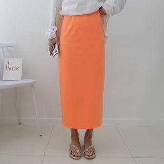 Slit-back Neon H-line Skirt