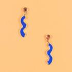 Wave Drop Earring 1 Pair - 925silver Earring - One Size