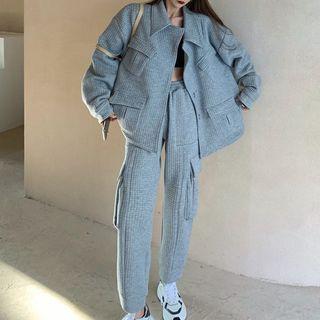 Checked Cargo Shirt Jacket / Cargo Pants