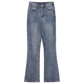 Lace-up Washed Bootcut Jeans