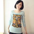 Owl Print T-shirt