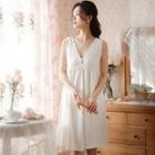 Sleeveless V-neck Mini A-line Sleep Dress
