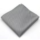 Striped Pocket Square Black - One Size