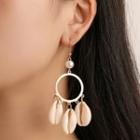 Faux Pearl Shell Fringed Earring 01 - 4534 - 1 Pair - Gold - One Size