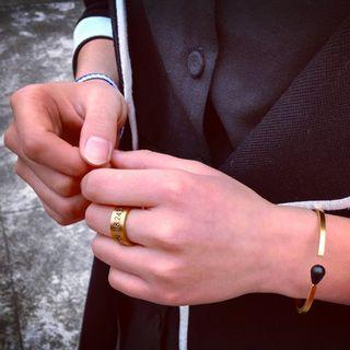 Couple Matching Coordinate Embossed Open Ring
