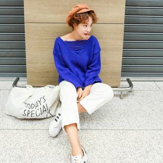 Distressed-detail Knit Top