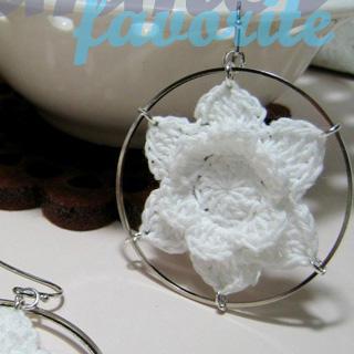 Vintage Lace Flower Circle Earrings