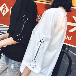 Short-sleeve Metal Ring Top
