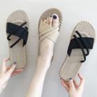 Faux Suede Strappy Slide Sandals