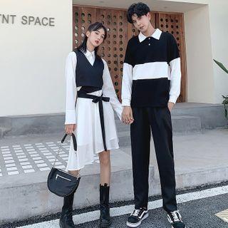 Couple Matching Long-sleeve Dress / Polo Shirt / Vest / Pants / Set