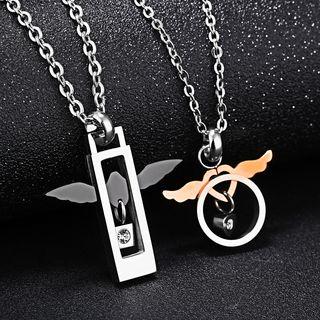 Stainless Steel Wings Pendant Necklace