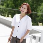 Button-up Linen Blend Jacket