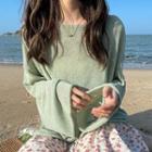 Long-sleeve Wide Knit Top