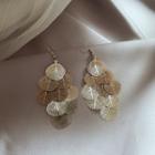 Layered Leaf Drop Earring 1 Pair - Light Gold - One Size