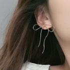 Alloy Bow Earring 1 Pair - 2120 - Earring - Bow - Gold - One Size