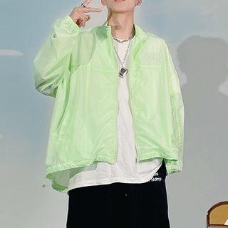 Long-sleeve Letter Print Zip Jacket