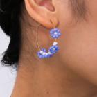 Bead Flower Hoop Earring