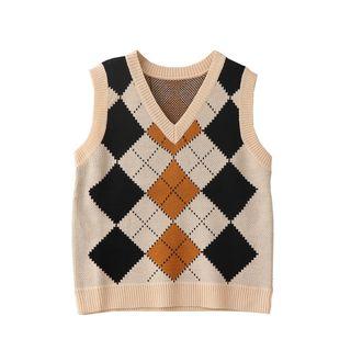 Color Panel Sweater Vest